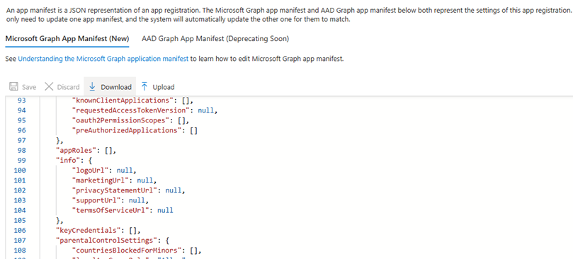 App Manifest JSON download process