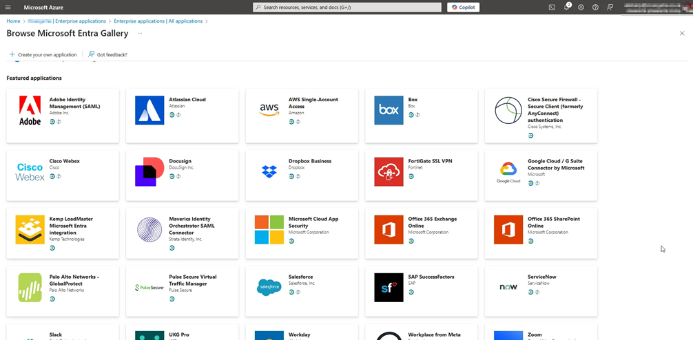 Application Gallery in Entra ID