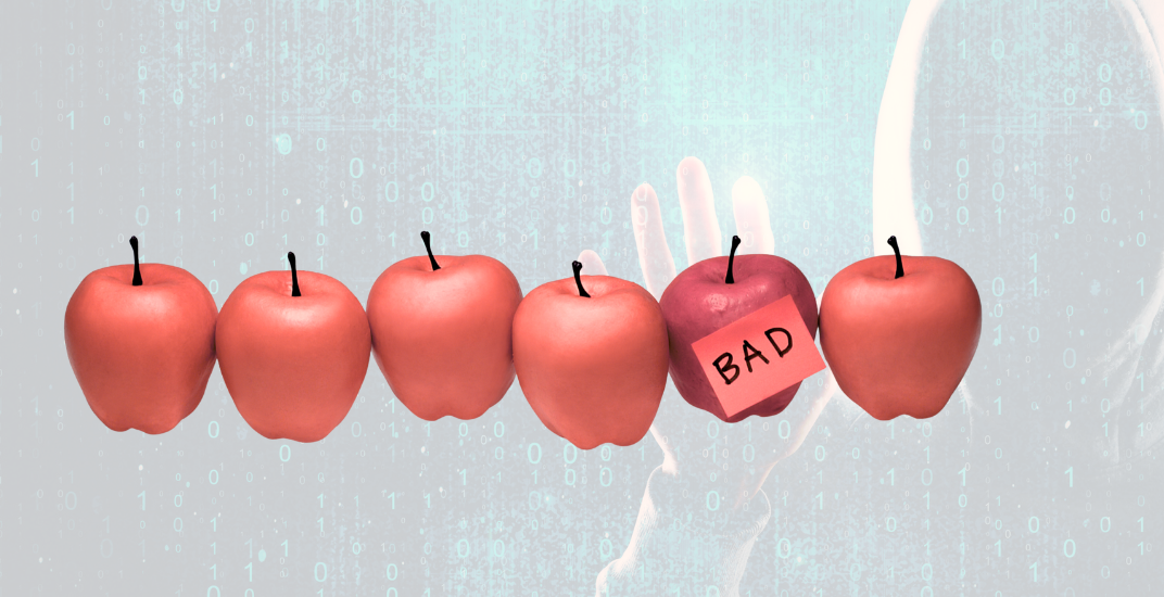 One Entra ID application misconfiguration can mess up the whole tenant - row of apples with one labeled 'bad'