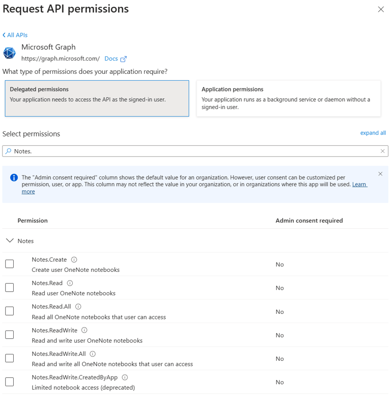 DelegatedGraphPermissionsforOneNote