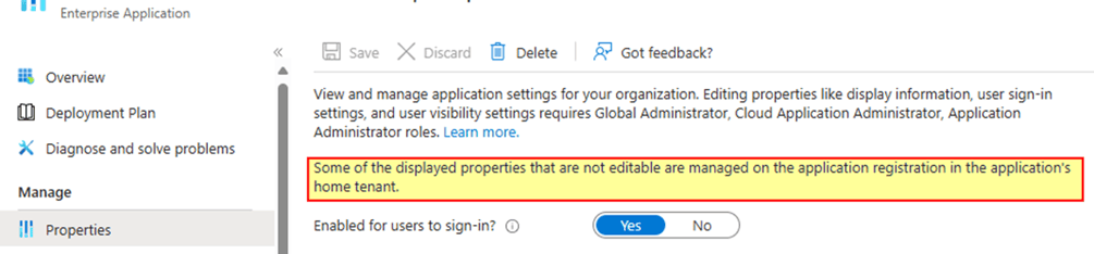 Enterprise Application without app registration in the same tenant