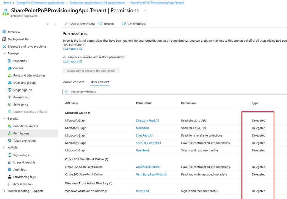 Figure 1. Delegated Permissions