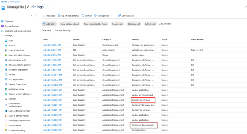 Figure 6. Audit Logs