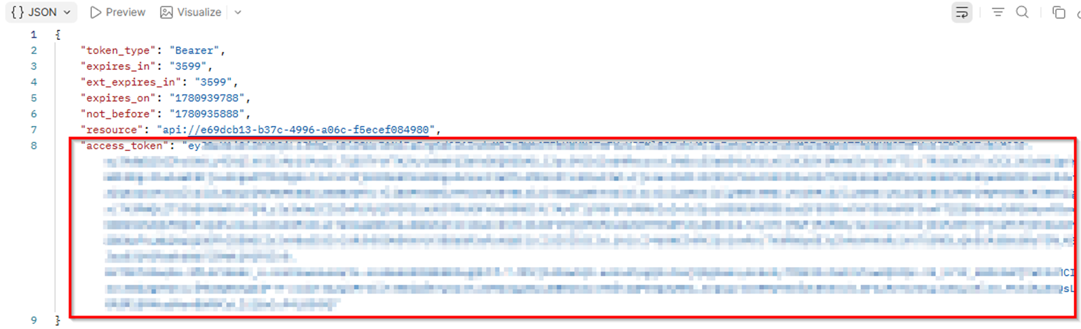 screenshot of bearer token in Postman